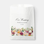 エレガントなカリグラフィー水彩ローズフラワーウェディング フェイバーバッグ (正面)