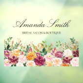 エレガントなカリグラフィー水彩ローズフラワー ウィンドウサイン (シート3)