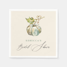 エレガントなカリグラフィー秋のカボチャ ブライダルシャワー スタンダードカクテルナプキン