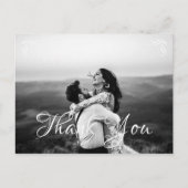エレガントなカリグラフィー結婚式のお礼 ポストカード (正面)