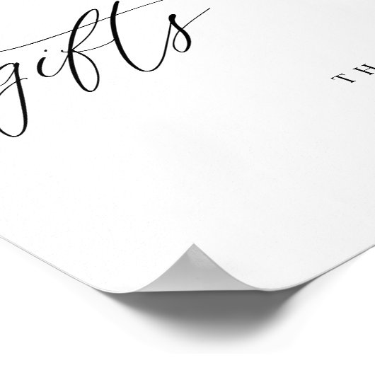 エレガントなカリグラフィー結婚式のカード＆ギフトサイン ポスター (角)