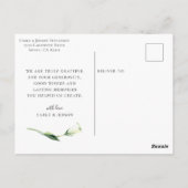 エレガントなカリグラフィー結婚式の写真お礼 ポストカード (裏面)