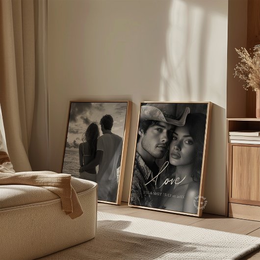 エレガントなカリグラフィー結婚式の写真キャンバスが好き キャンバスプリント