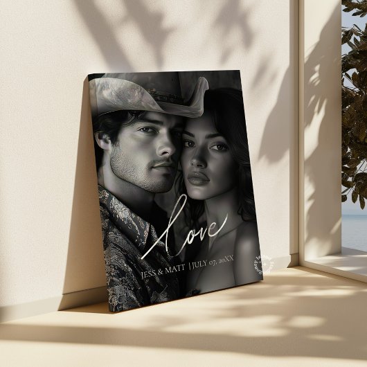 エレガントなカリグラフィー結婚式の写真キャンバスが好き キャンバスプリント