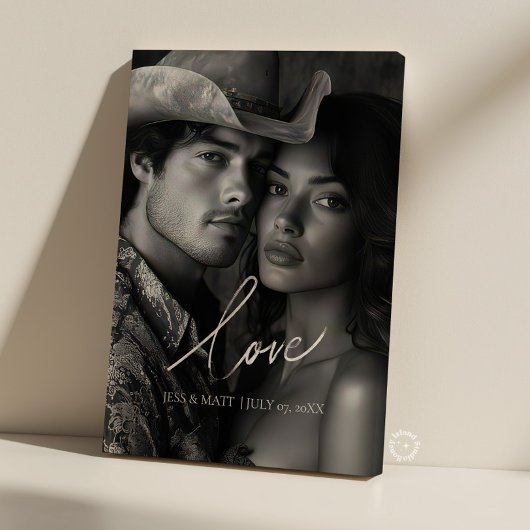 エレガントなカリグラフィー結婚式の写真キャンバスが好き キャンバスプリント