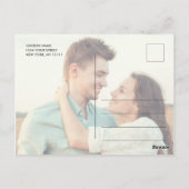 エレガントなカリグラフィー結婚式のSave the Date 2枚の写真付き ポストカード (裏面)