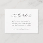 エレガントなカリグラフィー結婚式ウェブサイトの詳細 エンクロージャーカード (正面)