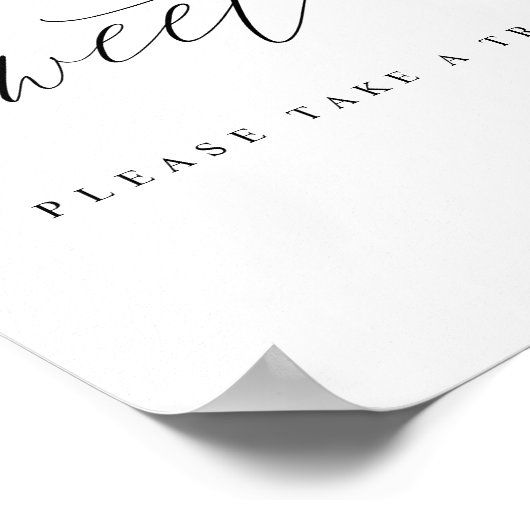 エレガントなカリグラフィー結婚式ラブイズスイートサイン ポスター (角)