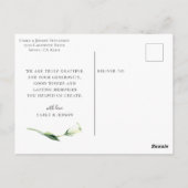 エレガントなカリグラフィー結婚式写真感謝カード ポストカード (裏面)