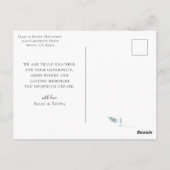 エレガントなカリグラフィー結婚式写真感謝カード ポストカード (裏面)