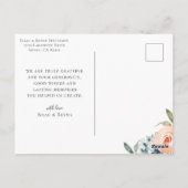 エレガントなカリグラフィー結婚式写真感謝状 ポストカード (裏面)