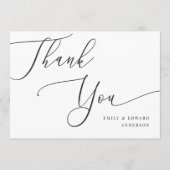 エレガントなカリグラフィー結婚式感謝カード サンキューカード (正面)