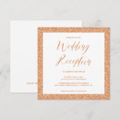 エレガントなカリグラフィー結婚披露宴 オレンジ色の焼き色 招待状 (正面/裏面)