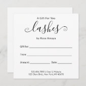 エレガントなカリグラフィー美容院ギフト券 (正面/裏面)