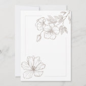 エレガントなカリグラフィー花飾りスクリプト結婚式 招待状 (裏面)