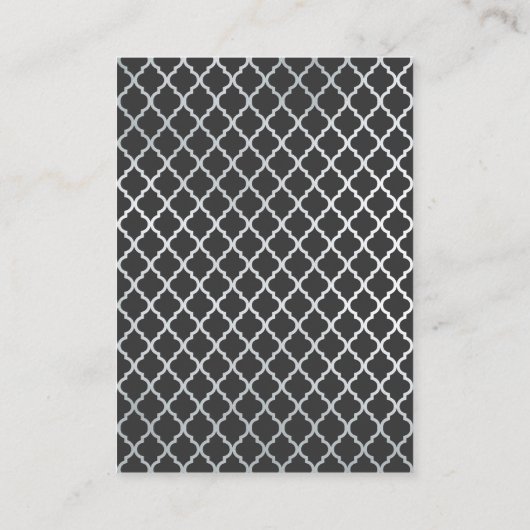 エレガントなカリグラフィー銀のレセプション エンクロージャーカード (裏面)