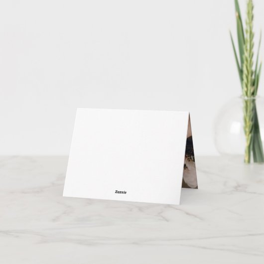 エレガントなカリグラフィー2 フォト ウェディング サンクス カード (裏面)