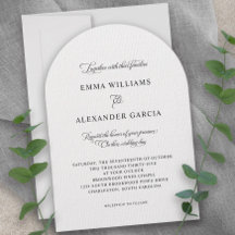 エレガントなカリグラフィー ウェディング ブラック ホワイト アーチ