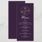 エレガントなカリグラフィー ウェディング メニュー (正面/裏面)