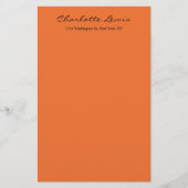 エレガントなカリグラフィー　オレンジ　シンプル　読みやすいテキスト 便箋 (正面)