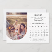 エレガントなカリグラフィー カレンダー ブライズメイド プロポーズカード 招待状 (正面)