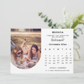 エレガントなカリグラフィー カレンダー ブライズメイド プロポーズカード 招待状 (スタンド正面)