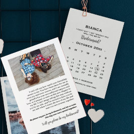 エレガントなカリグラフィー カレンダー ブライズメイド 提案