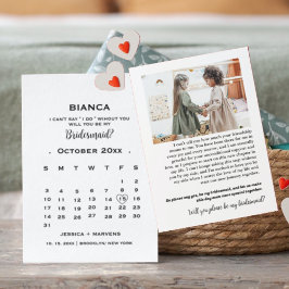 エレガントなカリグラフィー カレンダー ブライズメイド 提案