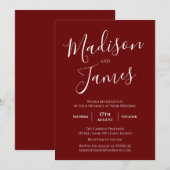 エレガントなカリグラフィー シンプル ミニマル モダン 招待状 (正面/裏面)