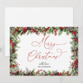 エレガントなカリグラフィー スクリプトのクリスマスおめでとうございます シーズンカード (正面/裏面)