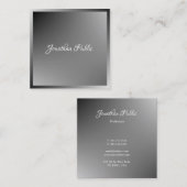 エレガントなカリグラフィー・スクリプト名のモダンテンプレート スクエア名刺 (正面/裏面)