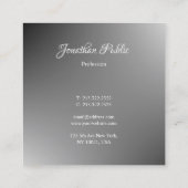 エレガントなカリグラフィー・スクリプト名のモダンテンプレート スクエア名刺 (裏面)