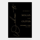 エレガントなカリグラフィー スクリプト ウェディング ウェルカム アクリルサイン (正面)