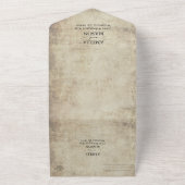 エレガントなカリグラフィー スクリプト ウェディング オールインワン招待状 (外側)