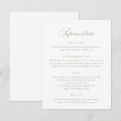 エレガントなカリグラフィー スクリプト セージ ウェディング 詳細 招待状 (正面/裏面)