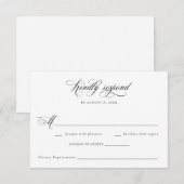 エレガントなカリグラフィー スクリプト 現代の結婚式 RSVP 招待状 (正面/裏面)