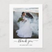 エレガントなカリグラフィー スクリプト 結婚式の写真 ありがとう ポストカード (正面)