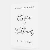 エレガントなカリグラフィー スクリプト 結婚式 ウェルカム 霜加工 アクリルサイン (傾斜)