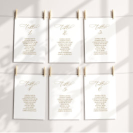 エレガントなカリグラフィー テーブル ナンバー 4 席次表 招待状