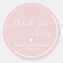 エレガントなカリグラフィー ピンクのベビーシャワー お礼