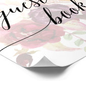 エレガントなカリグラフィー フェード フローラル ゲストブック サイン (角)