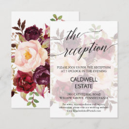 エレガントなカリグラフィー フェード フローラル レセプション カード