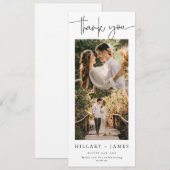 エレガントなカリグラフィー フォト ストリップ ありがとう カード (正面/裏面)