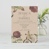 エレガントなカリグラフィー フラワースクリプト ウェディング インビテーション (スタンド正面)