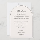 エレガントなカリグラフィー ブラック ウェディング ディナー メニュー カード (正面)
