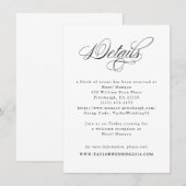 エレガントなカリグラフィー ブラック&ホワイト ウェディング ディテール エンクロージャーカード (正面/裏面)