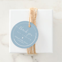 エレガントなカリグラフィー ブルー ベイビーシャワー 'ありがとう'