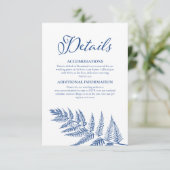 エレガントなカリグラフィー　ホワイト＆マセイユブルー　ウェディング エンクロージャーカード (スタンド正面)