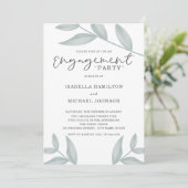 エレガントなカリグラフィー ボタニカルエンゲージメントパーティー 招待状 (スタンド正面)