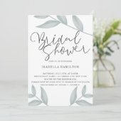 エレガントなカリグラフィー ボタニカル ブライダルシャワー 招待状 (スタンド正面)